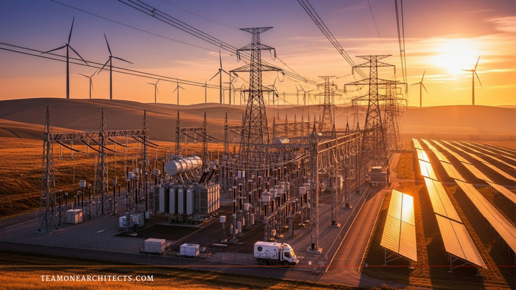 Climate resilience incorporates renewable integration, on-site storage, and modular prefabrication for rapid recovery and future-proofing.